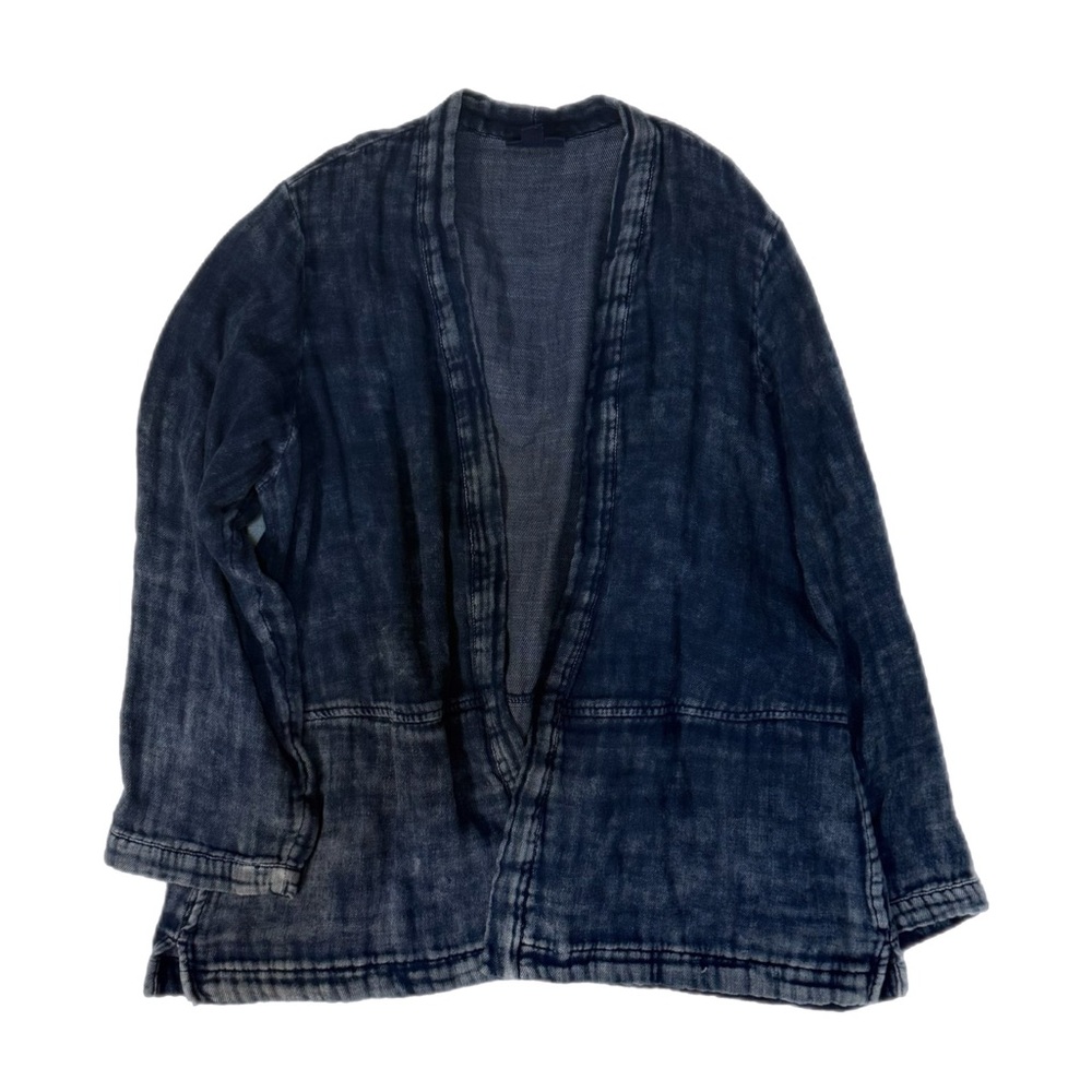 Purejill Indigo Open Front Boho Modern Western Cottagecore Cardigan Size Small